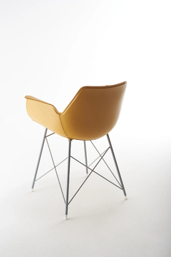 NITA A TRC - Tanned leather chair with armrests and metal legs by SOFTLINE 1979 - view 3